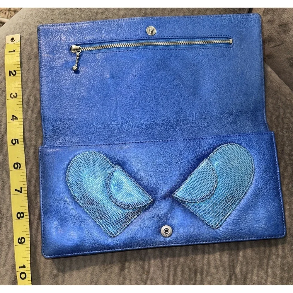 Vintage  Marc‎ Jacobs Heart Clutch Blue Wallet Purse